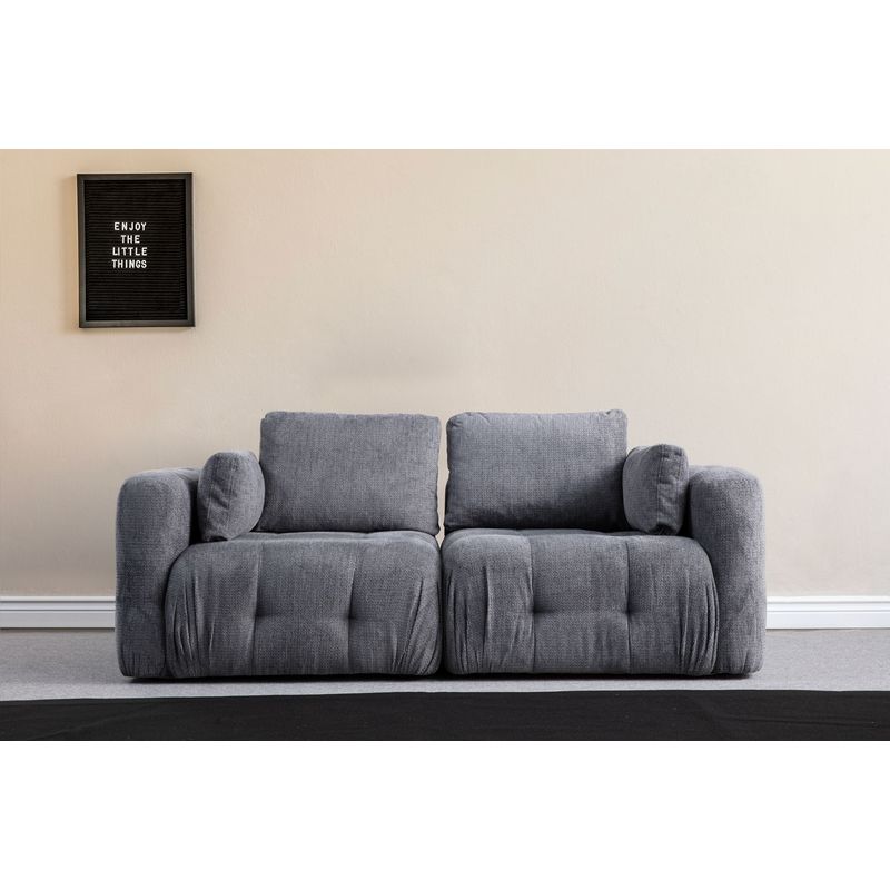 Casa si Gradina - Mobilier - Canapele si coltare - Canapele - Canapea 2 locuri, Atelier Del Sofa, lemn fag si pal, gri, 300x120x65 cm - Infinity.ro