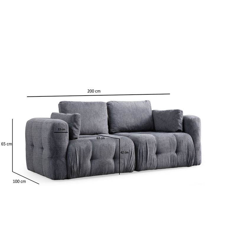 Casa si Gradina - Mobilier - Canapele si coltare - Canapele - Canapea 2 locuri, Atelier Del Sofa, lemn fag si pal, gri, 300x120x65 cm - Infinity.ro