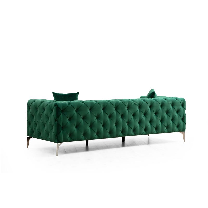 Casa si Gradina - Mobilier - Canapele si coltare - Canapele - Canapea 3 locuri, Hanah Home, lemn fag si pal, verde, 237x90x70 cm - Infinity.ro
