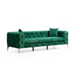 Casa si Gradina - Mobilier - Canapele si coltare - Canapele - Canapea 3 locuri, Hanah Home, lemn fag si pal, verde, 237x90x70 cm - Infinity.ro