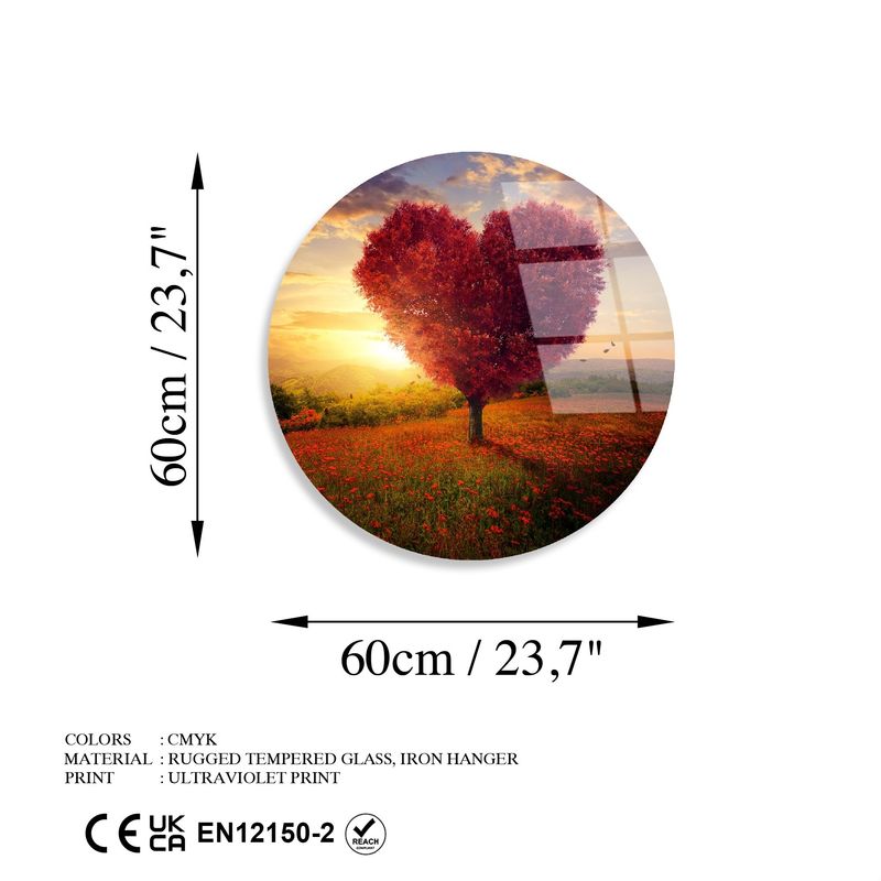 Casa si Gradina - Decoratiuni - Tablouri - Tablou decorativ, Wallxpert, sticla calita, multicolor, diametru 60 cm, 123BZM2623 - Infinity.ro