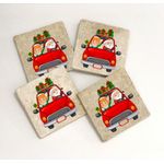 Casa si Gradina - Bucatarie si vesela - Accesorii bar - Suporturi bauturi - Set suporturi de pahare, Hermia, piatra naturala, multicolor, 10x10x1 cm, 4 bucati, 366TYR1210 - Infinity.ro