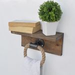 Casa si Gradina - Sanitare - Suporturi si accesorii baie - Suporturi baie - Carlig de perete, Hanah Home, lemn de molid si franghie, nuc, 30x14x12 cm - Infinity.ro