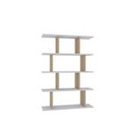Casa si Gradina - Mobilier - Biblioteci si rafturi - Biblioteci - Biblioteca, Hanah Home, pal melaminat, alb stejar, 90x25x127.4 cm - Infinity.ro
