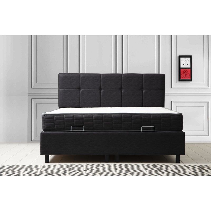 Casa si Gradina - Mobilier - Seturi de mobilier - Seturi dormitor - Set dormitor, Hanah Home, pal melaminat, antracit, 160x200 cm, 771MND1223 - Infinity.ro