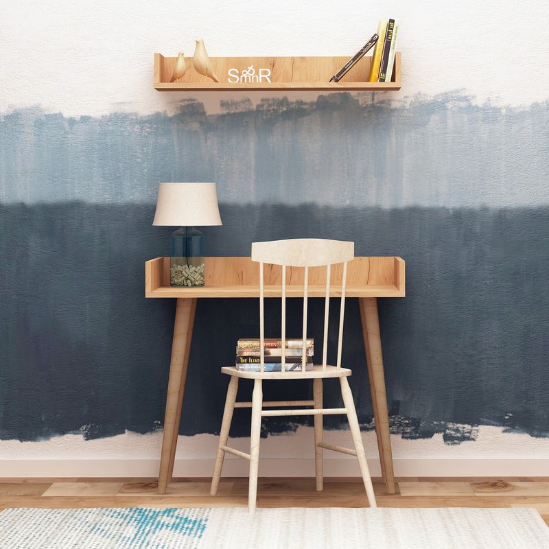 Casa si Gradina - Mobilier - Mese si birouri - Birouri - Birou de studiu, Hanah Home, pal melaminat, stejar, 90x60x84 cm - Infinity.ro