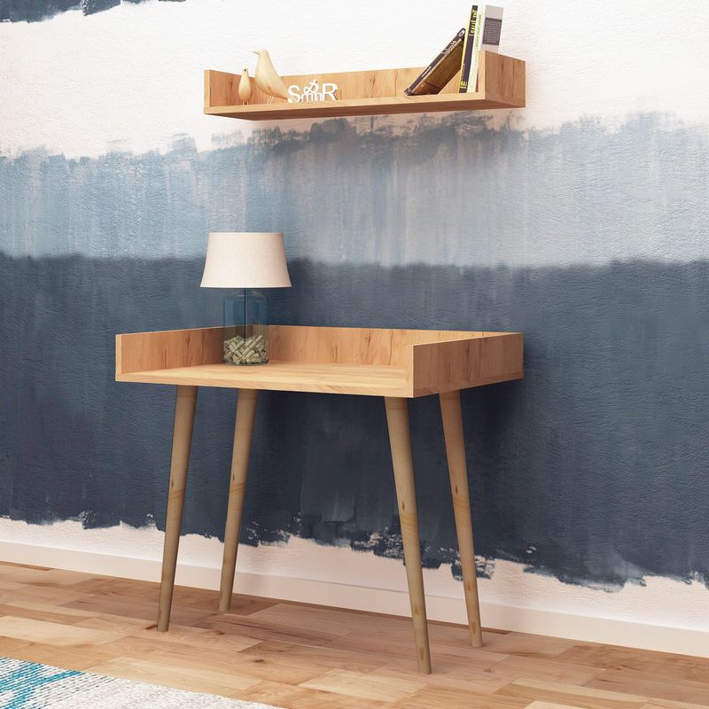 Casa si Gradina - Mobilier - Mese si birouri - Birouri - Birou de studiu, Hanah Home, pal melaminat, stejar, 90x60x84 cm - Infinity.ro