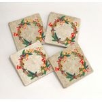 Casa si Gradina - Bucatarie si vesela - Accesorii bar - Suporturi bauturi - Suport pahare, Hermia, piatra naturala, multicolor, 10x10x1 cm, set 4 bucati, 366TYR1206 - Infinity.ro