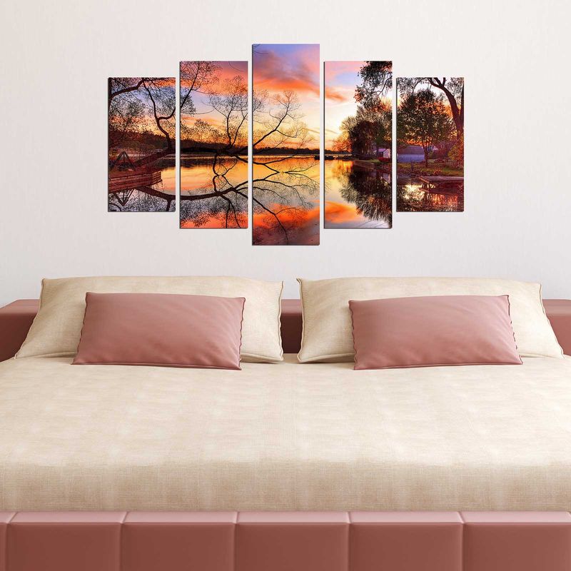 Casa si Gradina - Decoratiuni - Tablouri - Tablou decorativ 5 piese, Wallxpert, mdf, multicolor, 60x110 cm, 250PUR2978 - Infinity.ro