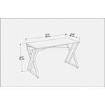 Casa si Gradina - Mobilier - Mese si birouri - Birouri - Birou de studiu, Hanah Home, panou de particule cu melamina, alb auriu, 120x60x75 cm - Infinity.ro