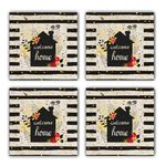 Casa si Gradina - Bucatarie si vesela - Accesorii bar - Suporturi bauturi - Suport pahare, Hermia, piatra naturala, multicolor, 10x10x1 cm, set 4 bucati, 366TYR1150 - Infinity.ro