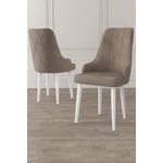 Casa si Gradina - Mobilier - Scaune si fotolii - Scaune - Set scaune, Hanah Home, metal, cappuccino si alb, 46x42x95 cm, 240CHR1648 - Infinity.ro