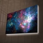 Casa si Gradina - Electrice - Tablouri electrice si accesorii - Tablou canvas cu led, Wallxpert, panza piele de caprioara, multicolor, 45x70 cm, 254LED4345 - Infinity.ro