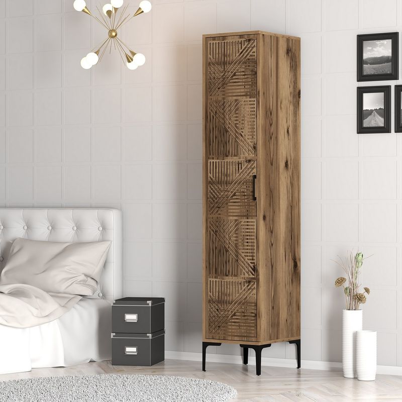 Casa si Gradina - Mobilier - Dulapuri si sifoniere - Sifoniere - Sifonier, Hanah Home, pal melaminat, nuc, 40x47.5x201.4 cm, 845HCT5402 - Infinity.ro