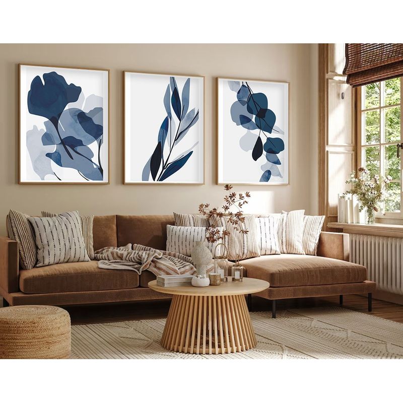 Casa si Gradina - Decoratiuni - Tablouri - Tablou decorativ inramat, Wallxpert, mdf si lemn masiv, multicolor, 50x70 cm, set 3 piese, 693BSE1510 - Infinity.ro