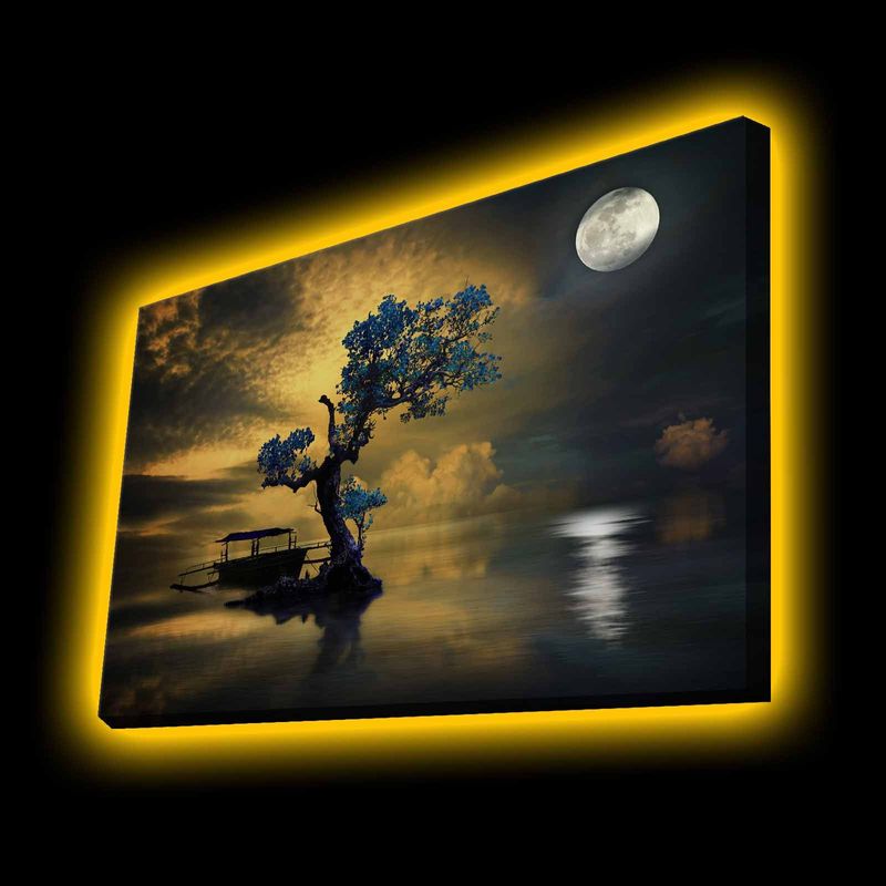 Casa si Gradina - Electrice - Tablouri electrice si accesorii - Tablou canvas cu led, Wallxpert, poliester, multicolor, 45x70 cm, 139LDG1134 - Infinity.ro