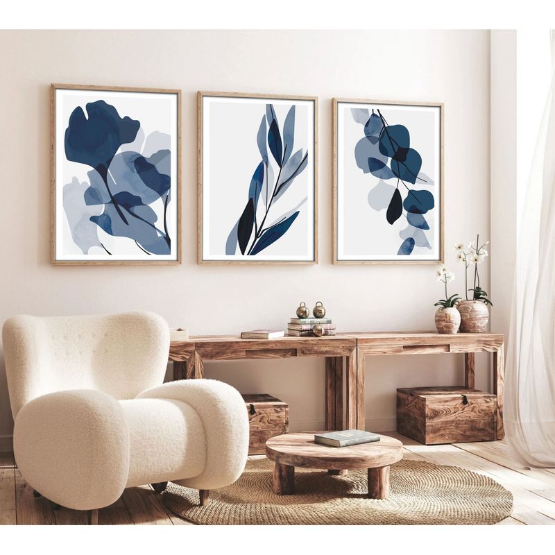 Casa si Gradina - Decoratiuni - Tablouri - Tablou decorativ inramat, Wallxpert, mdf si lemn masiv, multicolor, 50x70 cm, set 3 piese, 693BSE1510 - Infinity.ro