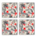 Casa si Gradina - Bucatarie si vesela - Accesorii bar - Suporturi bauturi - Suport pahare, Hermia, piatra naturala, multicolor, 10x10x1 cm, set 4 bucati, 366TYR1193 - Infinity.ro