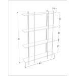Casa si Gradina - Mobilier - Biblioteci si rafturi - Biblioteci - Biblioteca, Hanah Home, pal melaminat, alb si auriu, 160x29.6x180 cm - Infinity.ro