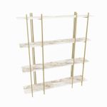 Casa si Gradina - Mobilier - Biblioteci si rafturi - Biblioteci - Biblioteca, Hanah Home, pal melaminat, alb si auriu, 160x29.6x180 cm - Infinity.ro