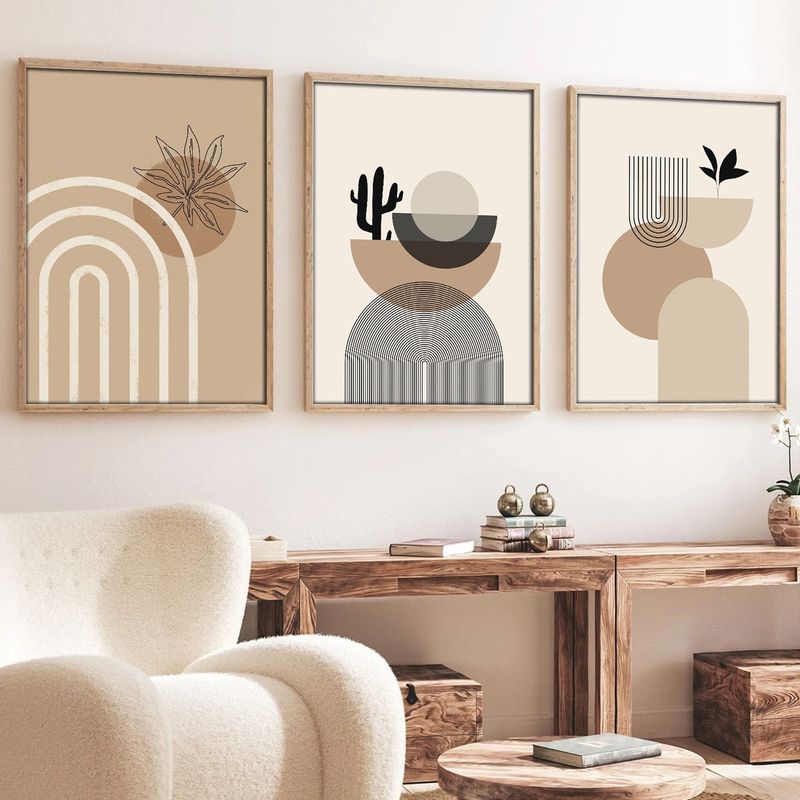 Casa si Gradina - Decoratiuni - Tablouri - Tablou decorativ cu rama, Wallxpert, mdf si lemn masiv, multicolor, 50x35 cm, set 3 piese, 693BSE4055 - Infinity.ro
