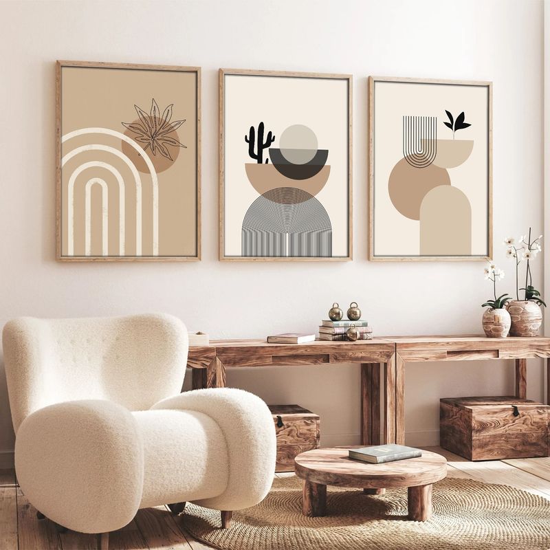 Casa si Gradina - Decoratiuni - Tablouri - Tablou decorativ cu rama, Wallxpert, mdf si lemn masiv, multicolor, 50x35 cm, set 3 piese, 693BSE4055 - Infinity.ro