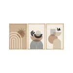 Casa si Gradina - Decoratiuni - Tablouri - Tablou decorativ cu rama, Wallxpert, mdf si lemn masiv, multicolor, 50x35 cm, set 3 piese, 693BSE4055 - Infinity.ro