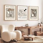 Casa si Gradina - Decoratiuni - Tablouri - Tablou decorativ cu rama, Wallxpert, mdf si lemn masiv, multicolor, 50x35 cm, set 3 piese, 693BSE4015 - Infinity.ro