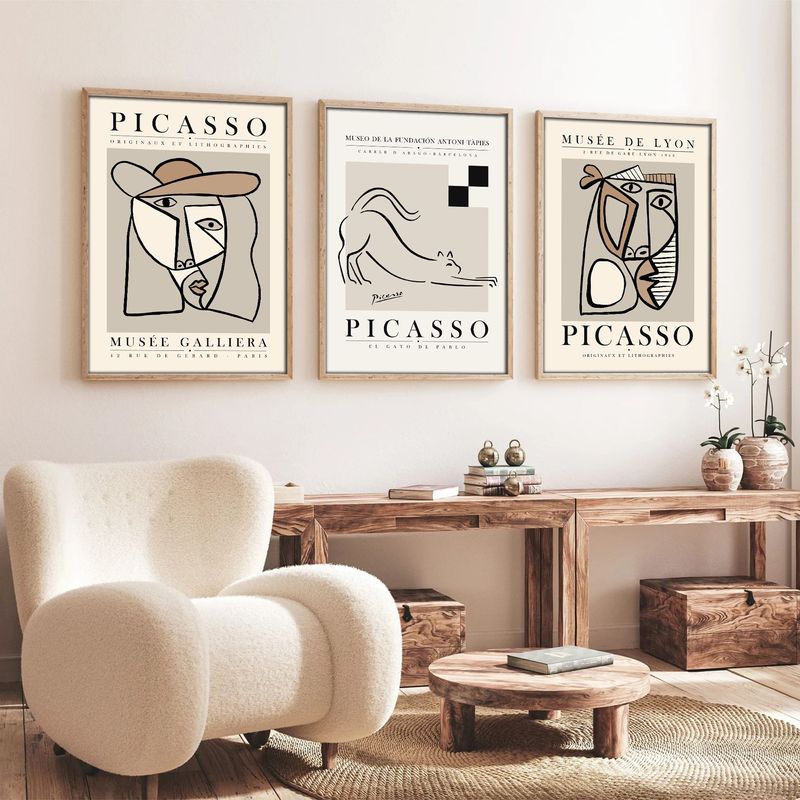 Casa si Gradina - Decoratiuni - Tablouri - Tablou decorativ cu rama, Wallxpert, mdf si lemn masiv, multicolor, 50x35 cm, set 3 piese, 693BSE4015 - Infinity.ro