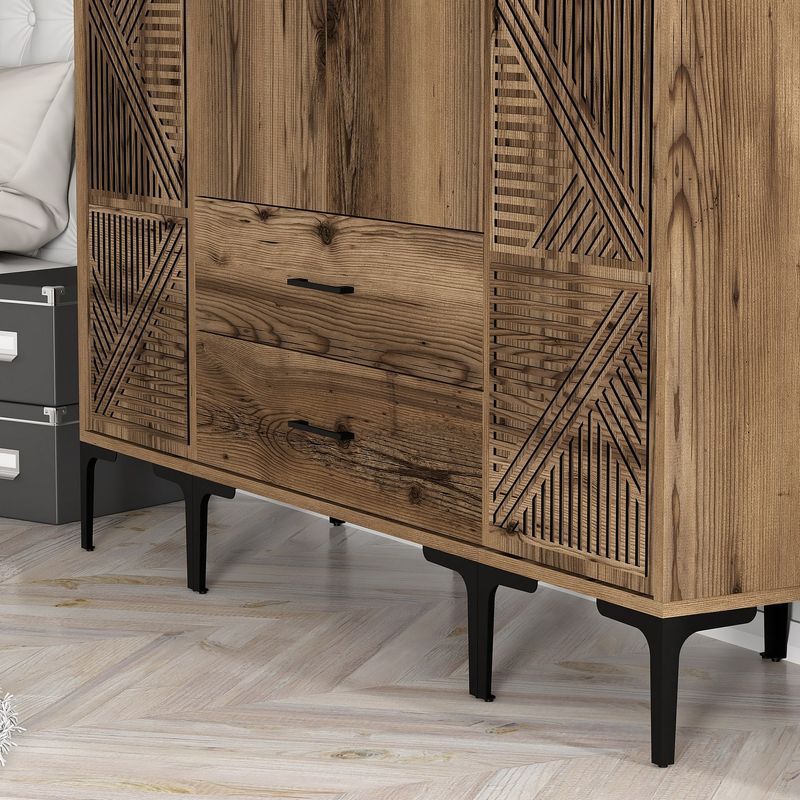 Casa si Gradina - Mobilier - Dulapuri si sifoniere - Sifoniere - Sifonier, Hanah Home, pal melaminat, nuc, 160x47.5x201.4 cm, 845HCT5472 - Infinity.ro