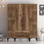 Casa si Gradina - Mobilier - Dulapuri si sifoniere - Sifoniere - Sifonier, Hanah Home, pal melaminat, nuc, 160x47.5x201.4 cm, 845HCT5472 - Infinity.ro