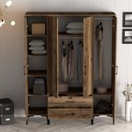 Casa si Gradina - Mobilier - Dulapuri si sifoniere - Sifoniere - Sifonier, Hanah Home, pal melaminat, nuc, 160x47.5x201.4 cm, 845HCT5472 - Infinity.ro