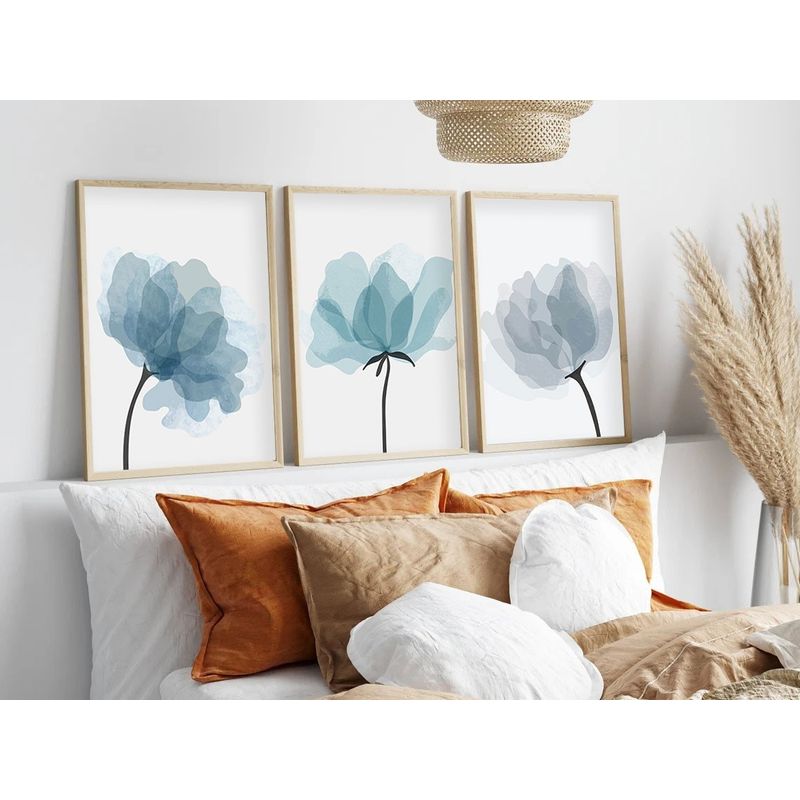 Casa si Gradina - Decoratiuni - Tablouri - Tablou decorativ inramat, Wallxpert, mdf si lemn masiv, multicolor, 50x70 cm, set 3 piese, 693BSE1506 - Infinity.ro