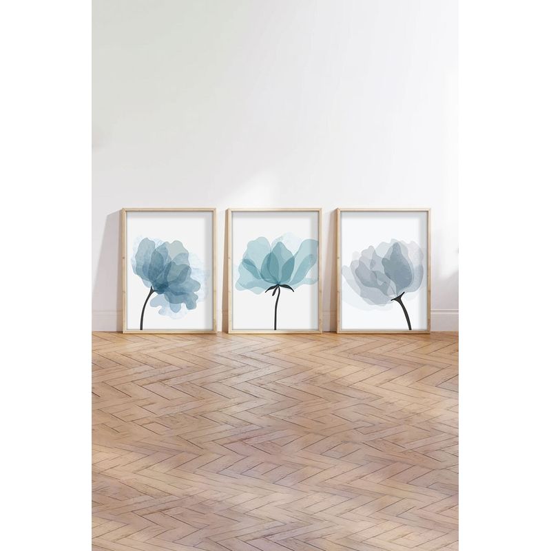 Casa si Gradina - Decoratiuni - Tablouri - Tablou decorativ inramat, Wallxpert, mdf si lemn masiv, multicolor, 50x70 cm, set 3 piese, 693BSE1506 - Infinity.ro