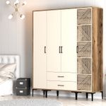Casa si Gradina - Mobilier - Dulapuri si sifoniere - Sifoniere - Sifonier, Hanah Home, pal melaminat, nuc si crem, 160x47.5x201.4 cm, 845HCT5491 - Infinity.ro