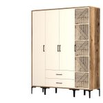 Casa si Gradina - Mobilier - Dulapuri si sifoniere - Sifoniere - Sifonier, Hanah Home, pal melaminat, nuc si crem, 160x47.5x201.4 cm, 845HCT5491 - Infinity.ro