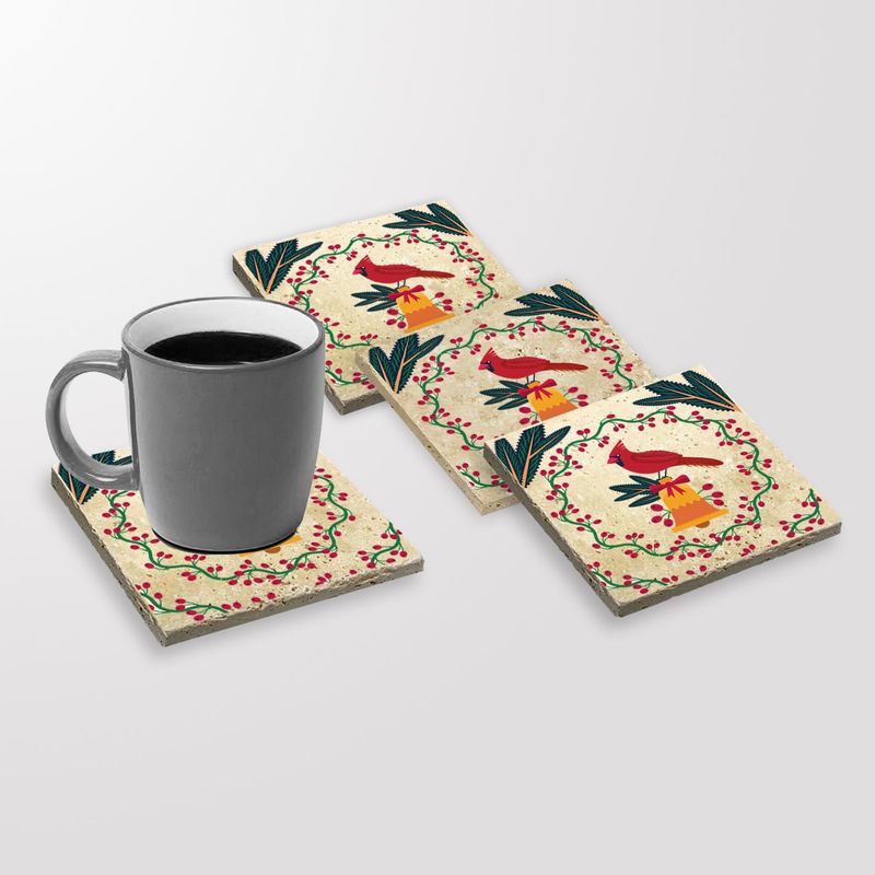 Casa si Gradina - Bucatarie si vesela - Accesorii bar - Suporturi bauturi - Set suporturi pentru pahare, Hermia, piatra naturala, multicolor, 10x10x1 cm, 4 bucati, 366TYR1213 - Infinity.ro