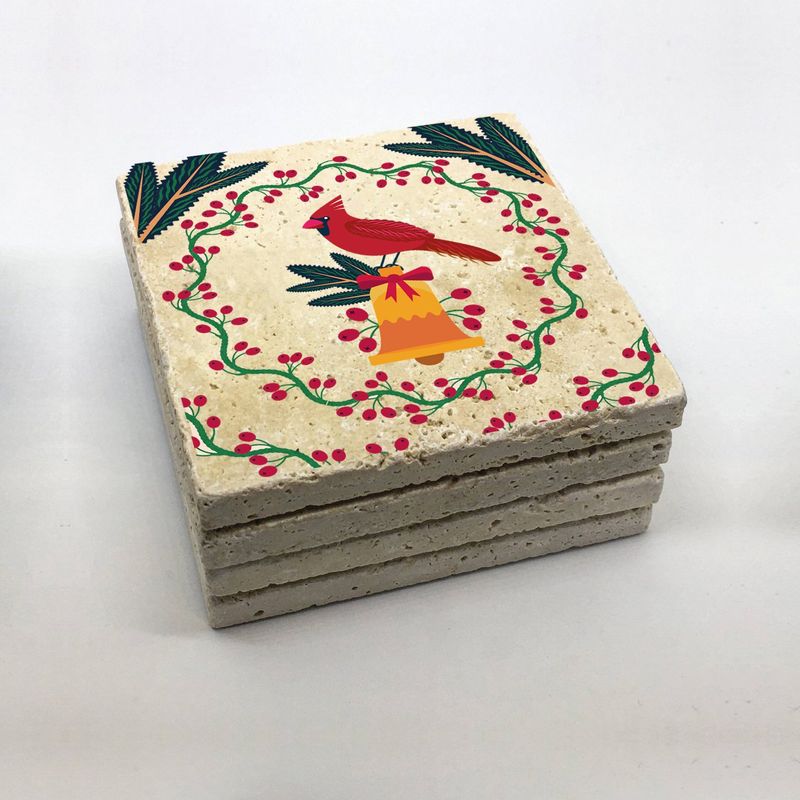 Casa si Gradina - Bucatarie si vesela - Accesorii bar - Suporturi bauturi - Set suporturi pentru pahare, Hermia, piatra naturala, multicolor, 10x10x1 cm, 4 bucati, 366TYR1213 - Infinity.ro