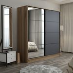 Casa si Gradina - Mobilier - Dulapuri si sifoniere - Sifoniere - Sifonier, Hanah Home, pal melaminat, dore si antracit, 180x52x210 cm, 506MNR2636 - Infinity.ro