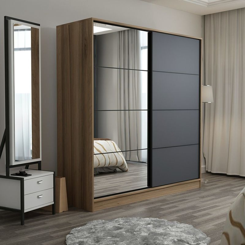 Casa si Gradina - Mobilier - Dulapuri si sifoniere - Sifoniere - Sifonier, Hanah Home, pal melaminat, dore si antracit, 180x52x210 cm, 506MNR2636 - Infinity.ro