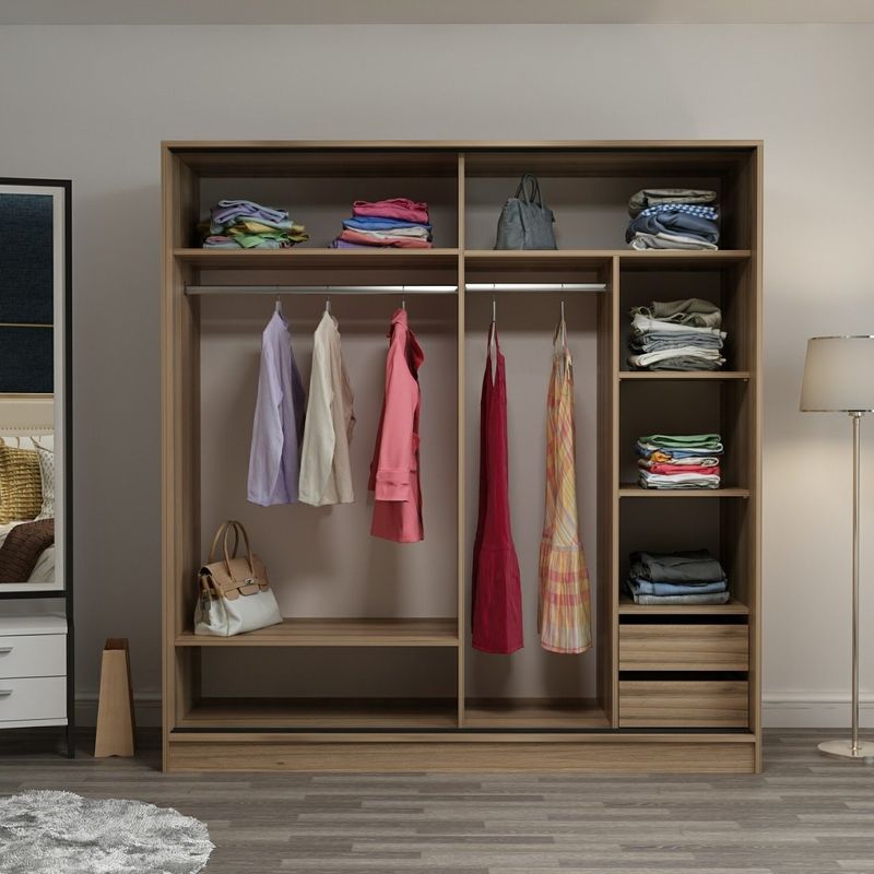 Casa si Gradina - Mobilier - Dulapuri si sifoniere - Sifoniere - Sifonier, Hanah Home, pal melaminat, dore si antracit, 180x52x210 cm, 506MNR2636 - Infinity.ro