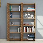 Casa si Gradina - Mobilier - Biblioteci si rafturi - Biblioteci - Biblioteca, Hanah Home, pal melaminat, nuc, 124.6x24.2x170 cm - Infinity.ro
