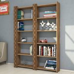 Casa si Gradina - Mobilier - Biblioteci si rafturi - Biblioteci - Biblioteca, Hanah Home, pal melaminat, nuc, 124.6x24.2x170 cm - Infinity.ro