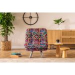 Casa si Gradina - Mobilier - Canapele si coltare - Canapele - Canapea extensibila, Hanah Home, metal, stofa patchwork, multicolor, 110x70 cm - Infinity.ro
