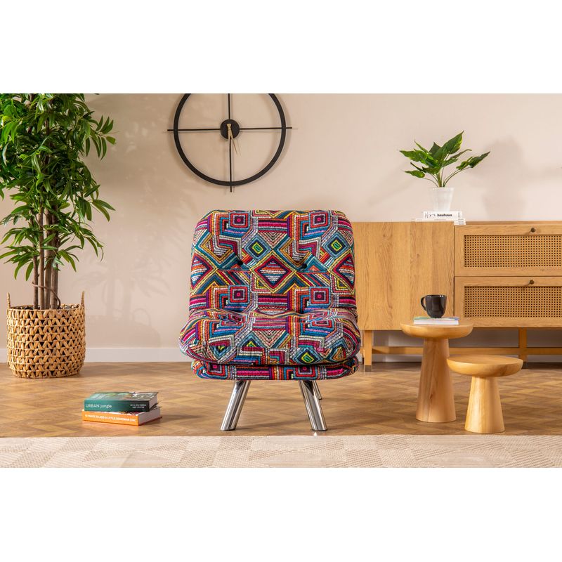 Casa si Gradina - Mobilier - Canapele si coltare - Canapele - Canapea extensibila, Hanah Home, metal, stofa patchwork, multicolor, 110x70 cm - Infinity.ro