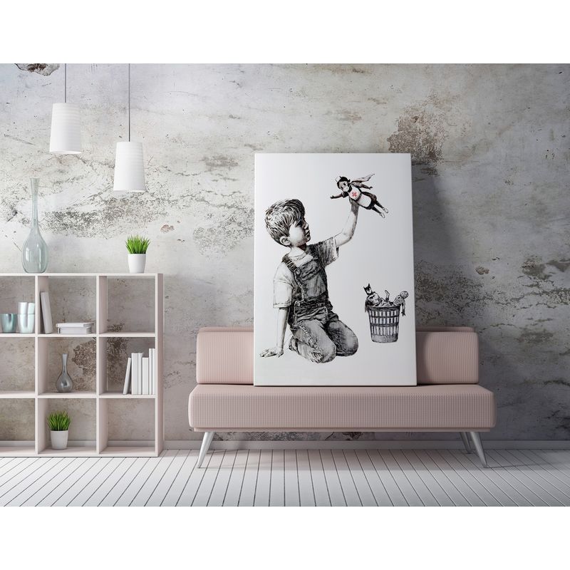 Casa si Gradina - Decoratiuni - Tablouri - Tablou canvas decorativ, Wallxpert, multicolor, 50x70 cm, 50% bumbac 50% poliester, artist Banksy, 966BRS1224 - Infinity.ro