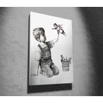 Casa si Gradina - Decoratiuni - Tablouri - Tablou canvas decorativ, Wallxpert, multicolor, 50x70 cm, 50% bumbac 50% poliester, artist Banksy, 966BRS1224 - Infinity.ro