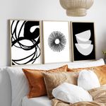 Casa si Gradina - Decoratiuni - Tablouri - Tablou decorativ cu rama, Wallxpert, mdf si lemn masiv, multicolor, 50x35 cm, set 3 bucati, 693BSE1957 - Infinity.ro