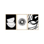 Casa si Gradina - Decoratiuni - Tablouri - Tablou decorativ cu rama, Wallxpert, mdf si lemn masiv, multicolor, 50x35 cm, set 3 bucati, 693BSE1957 - Infinity.ro