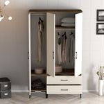 Casa si Gradina - Mobilier - Dulapuri si sifoniere - Sifoniere - Sifonier, Hanah Home, pal melaminat, nuc si crem, 120x47.5x201.4 cm, 845HCT5456 - Infinity.ro